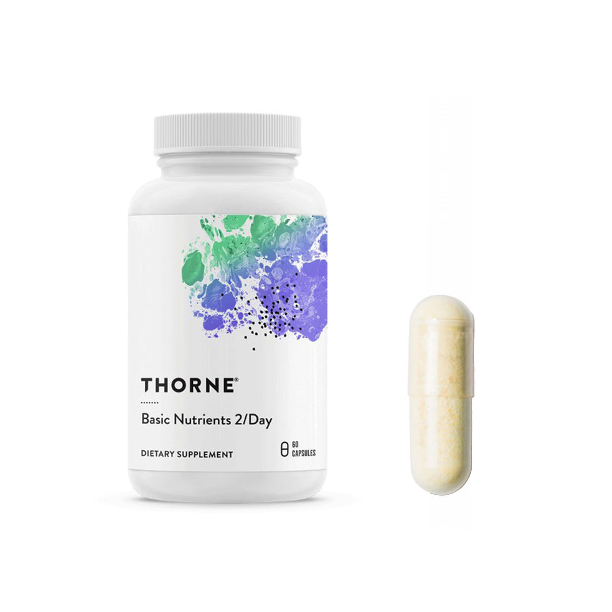 Dietary Supplement Thorne Biontin / Magnesium Bisglycinate / Vitamin A B12 C D E K 500 mcg - 1.05 mg - 600 mcg - 250 mg - 50 mcg - 50 mcg - 16.5 mg - 400 mcg Capsule 30 Capsules Without Flavor