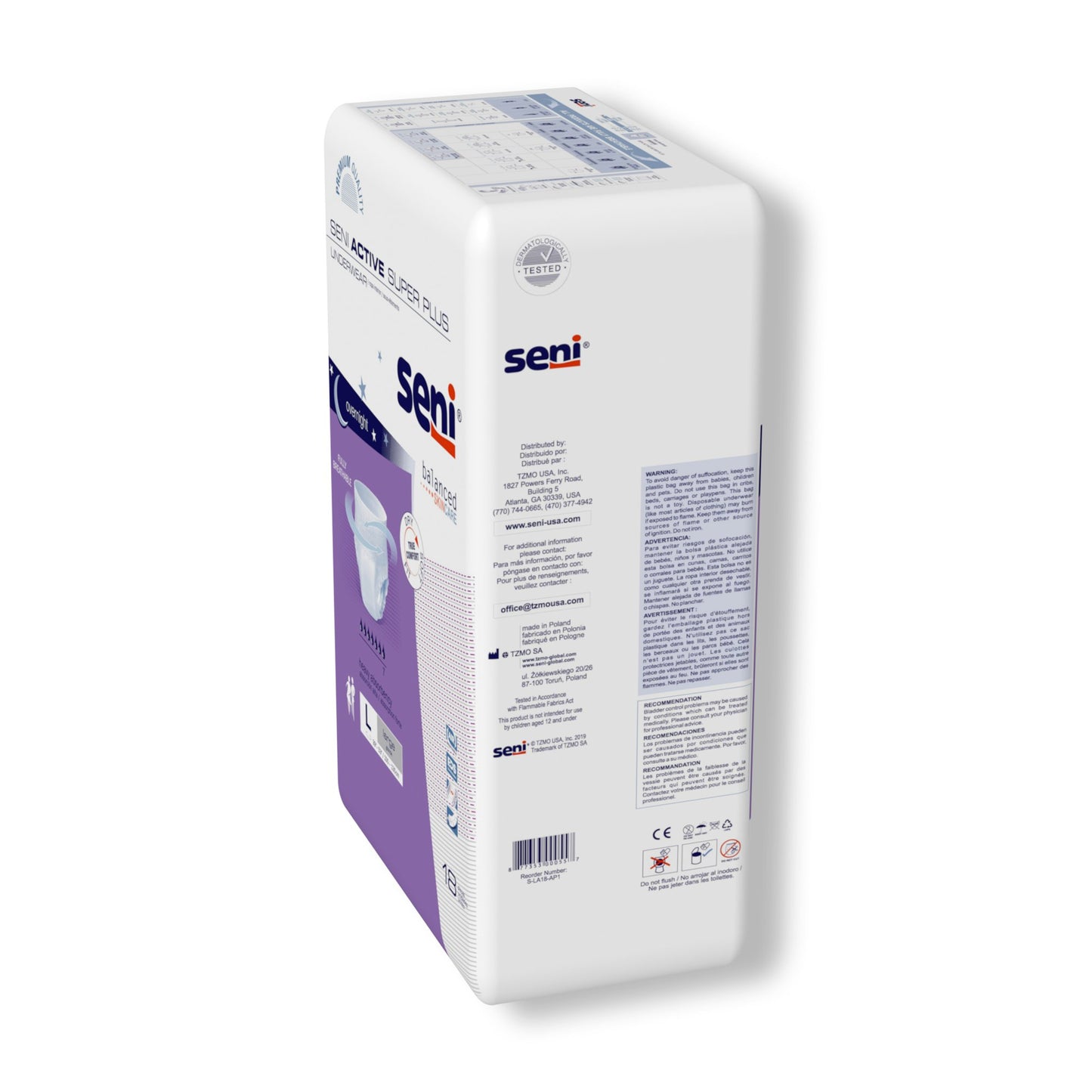 UNDERWEAR, INCONT ACTIVE SUPER+ LG 39"-53" (18/PK 4PK/CS)