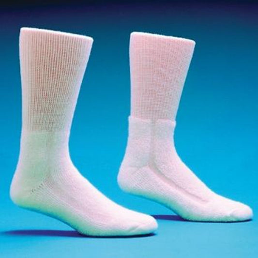 HealthDri™ Foot-Friendly Diabetic Acrylic Socks, White, Latex-Free, Size 9-11