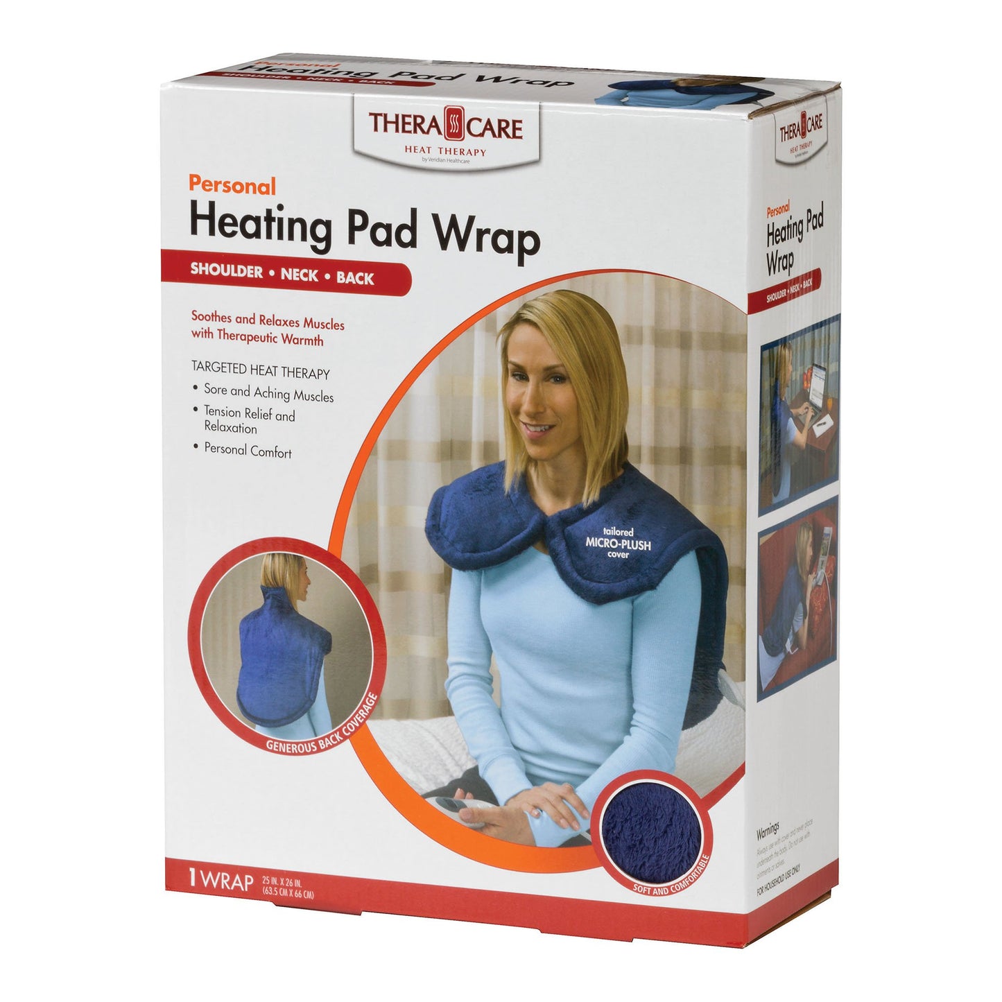 Heating Pad Theracare Neck / Shoulder / Back One Size Fits Most Micro-Plush Fabric Reusable
