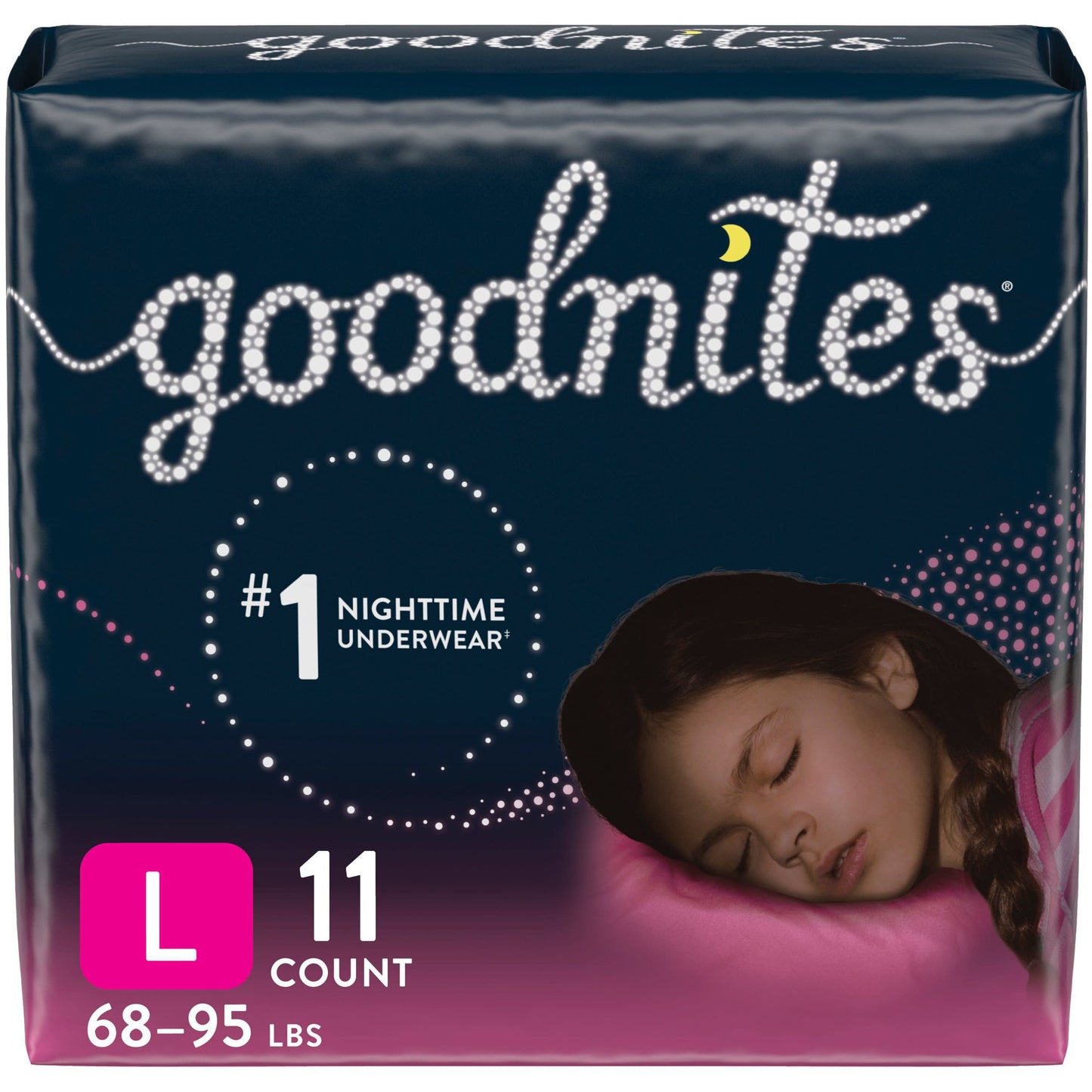 GoodNites® Night Time Underwear, Large for Girls weighing 68 – 95 lbs.