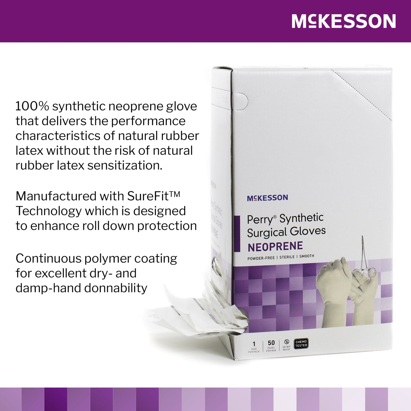 McKesson Perry® Polychloroprene Surgical Glove, Size 5.5, Cream