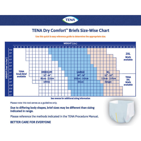 Tena® Dry Comfort™ Briefs with Curvdefence™ Extra Large, 52 – 62 Inch Five Drops