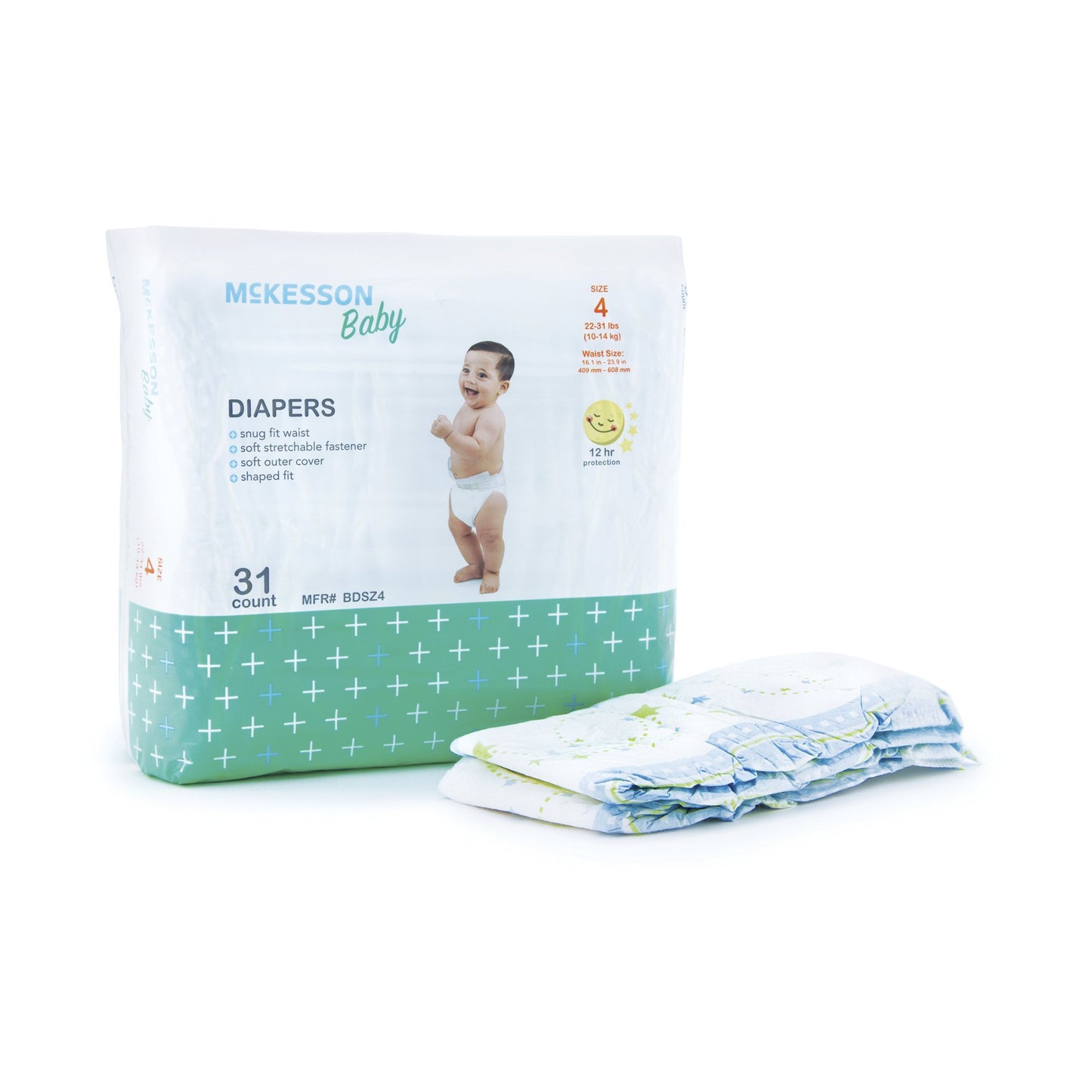 DIAPER, BABY SZ4 22-37 LBS (31/BG 4BG/CS)