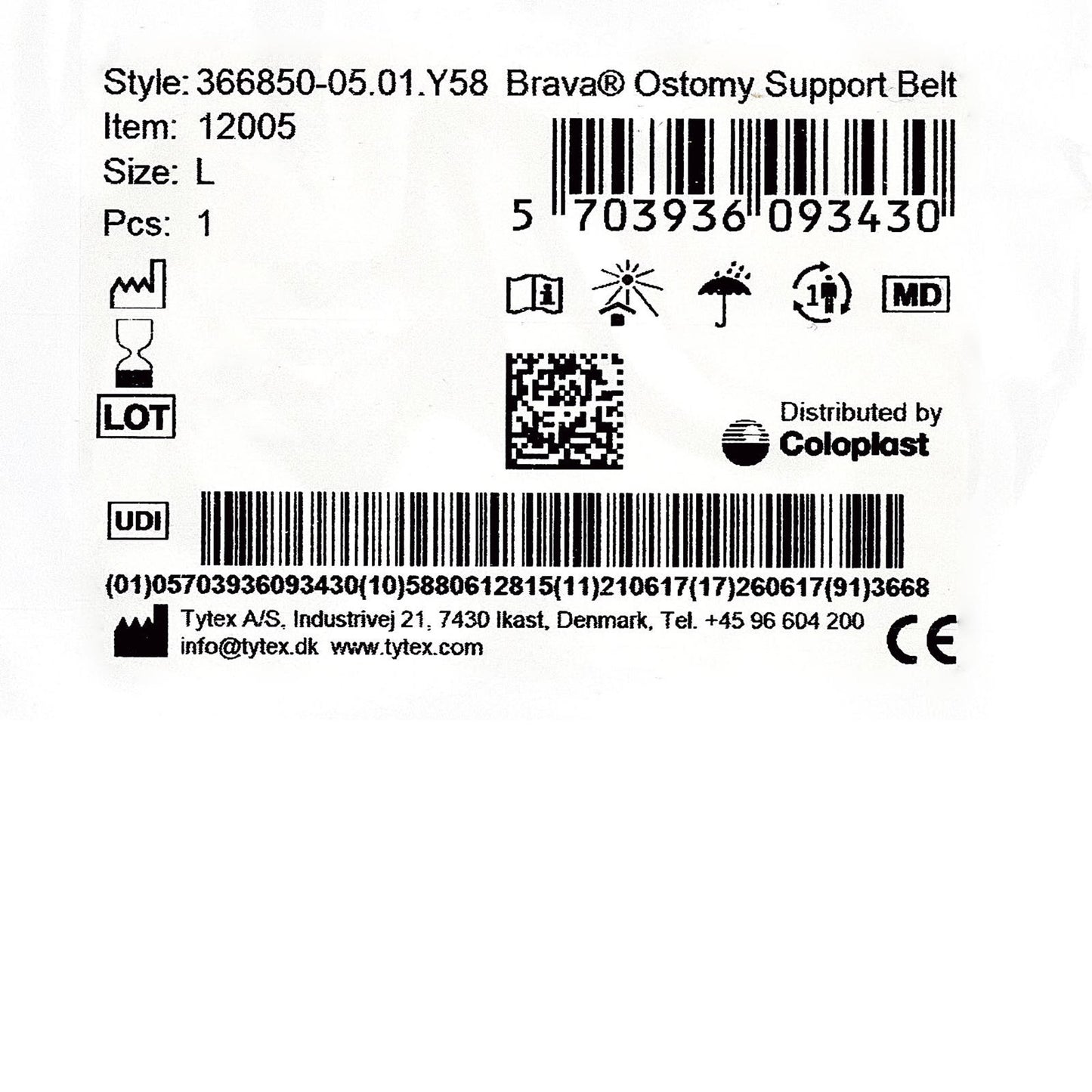 BELT, OSTOMY BRAVE AUPPORT LG (1/BX)