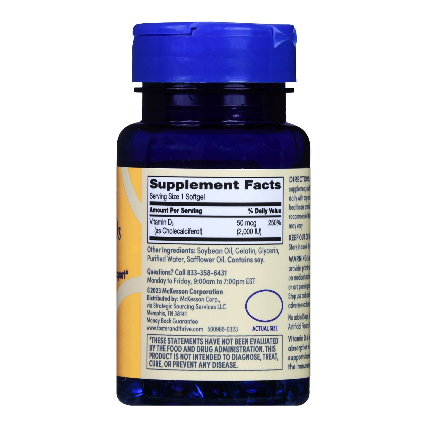VITAMIN D3, TAB SGEL FT SM 50MCG2000IU (100/BT)