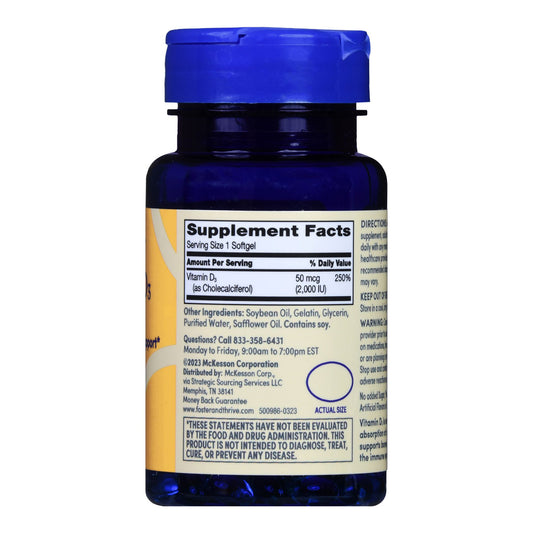 VITAMIN D3, TAB SGEL FT SM 50MCG2000IU (100/BT)