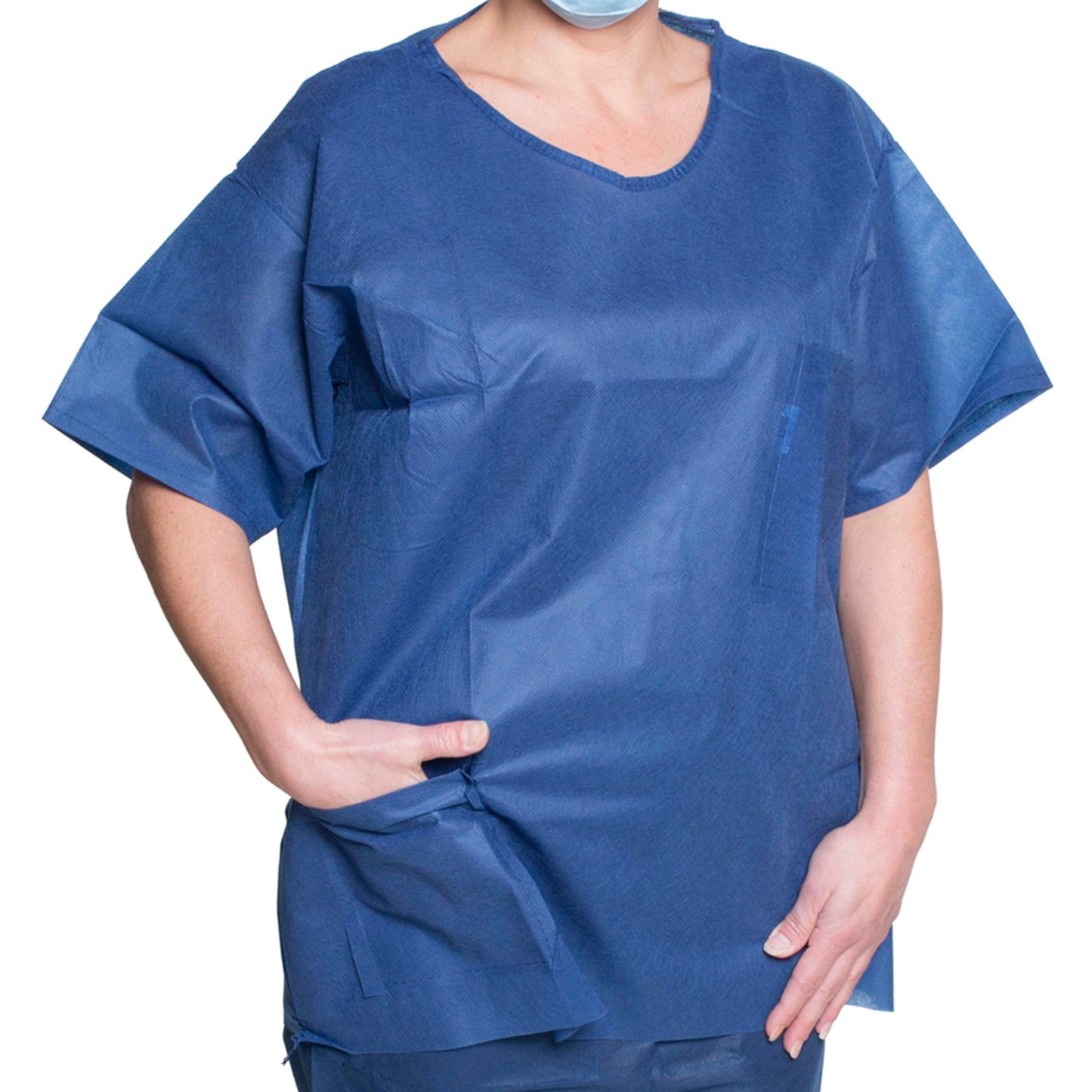 Scrub Shirt 2X-Large Dark Blue 2 Pockets Short Sleeve Unisex