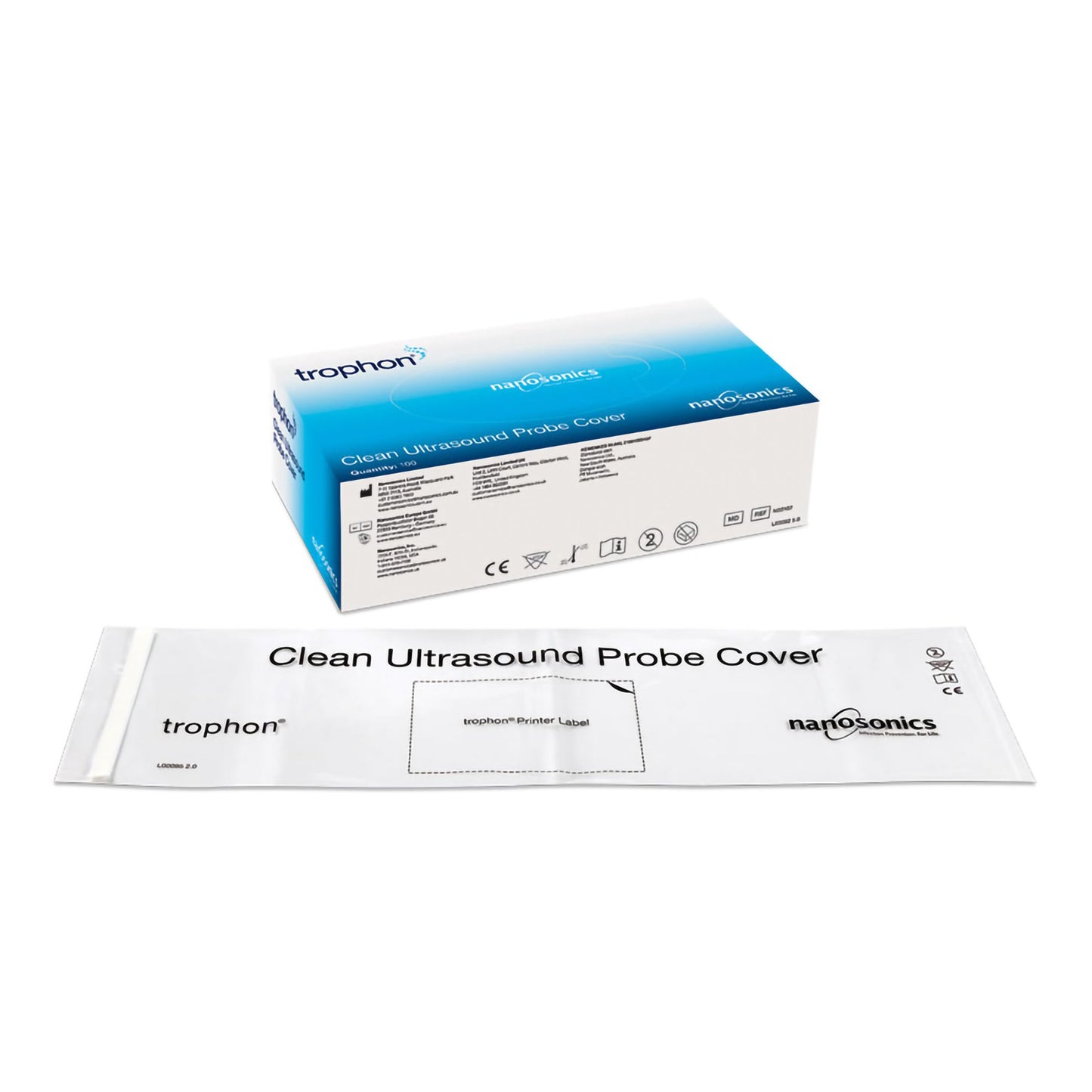 Ultrasound Probe Cover trophon® Plastic Medically Clean Folded
