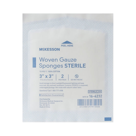 SPONGE, GAUZE 12PLY STR 2'S 3"X3" (2/PK 40PK/BX 30BX/CS)