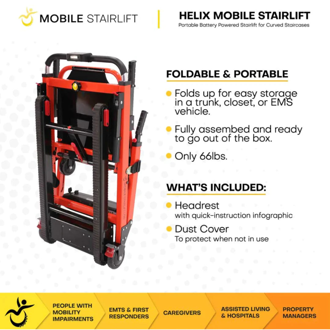 Helix Mobile Stairlift Portable Stair Wheelchair For Circular Stairs