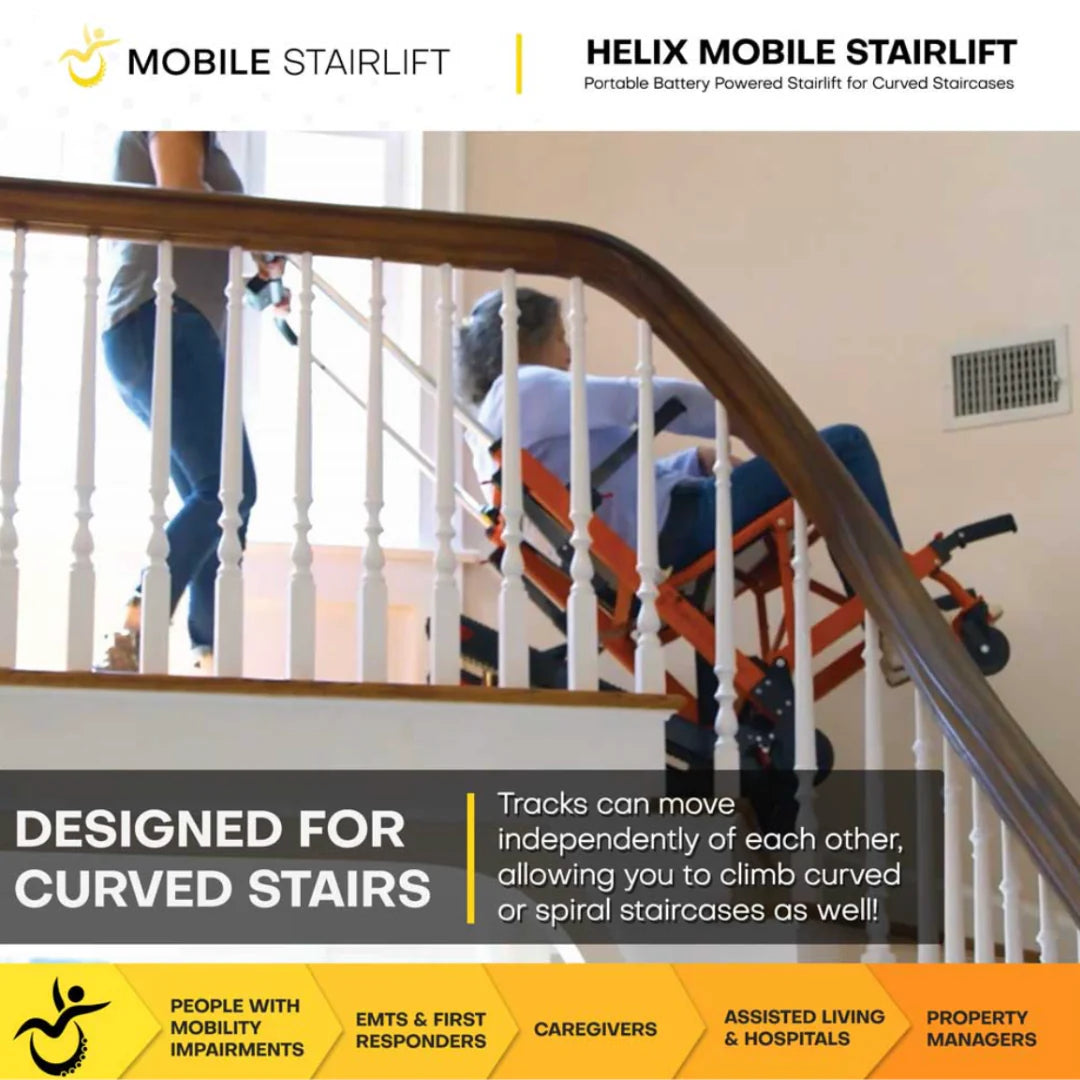 Helix Mobile Stairlift Portable Stair Wheelchair For Circular Stairs