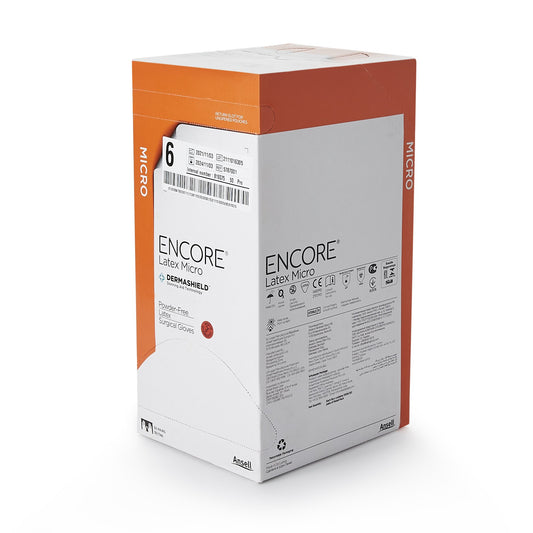 Encore® Latex Micro Surgical Glove, Size 6, Brown
