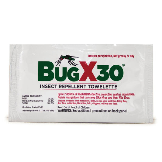 BugX® 30 Insect Repellent Towelettes with DEET