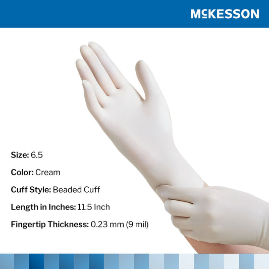 McKesson Perry® Performance Plus Surgical Glove, Size 6.5, Cream