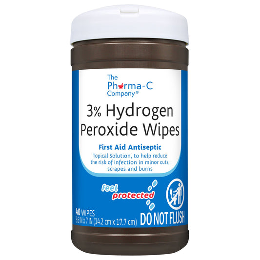 WIPE, WET HYDROGEN PEROXIDE PHARMA-C 3% (40/PK)
