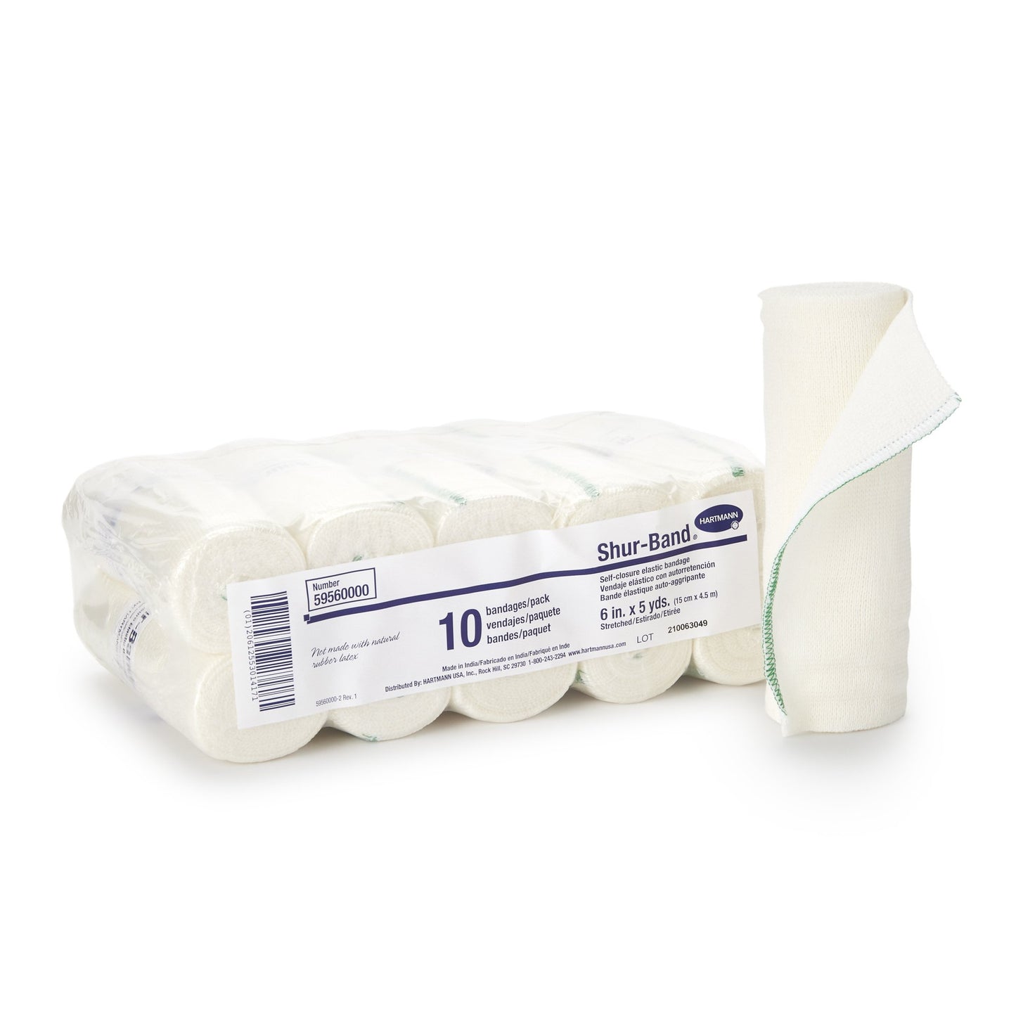 Shur-Band® LF Single hook-and-loop closure Elastic Bandage, 6 Inch x 5 Yard