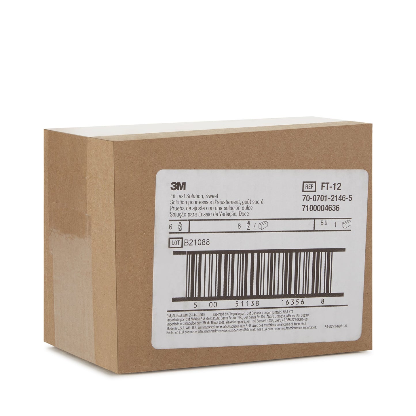 3M Sweet Fit Test Solution, Saccharin Solution, 55 mL, Clear Bottle
