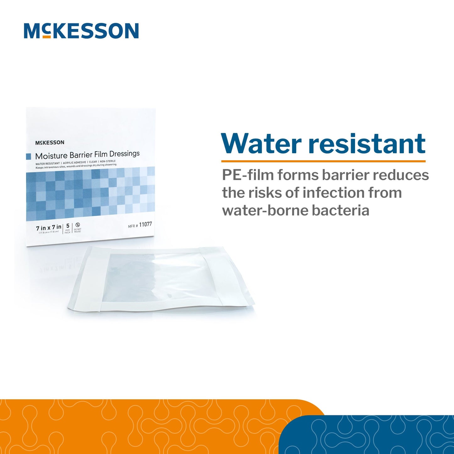 DRESSING, MOISTURE BARRIER 7"X7" (5/PK 80PK/CS)
