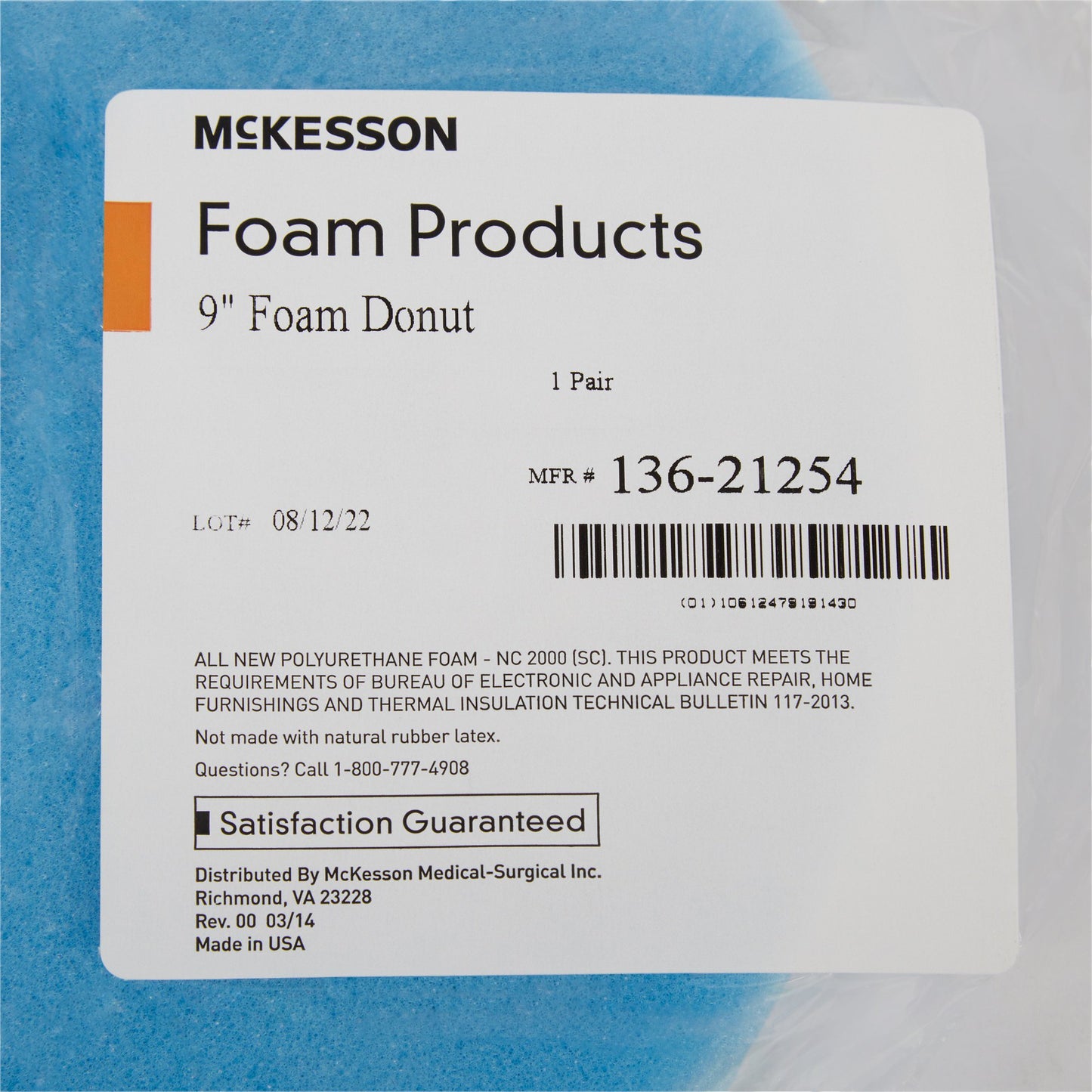 CUSHION, FOAM DONUT 9" (32/CS)