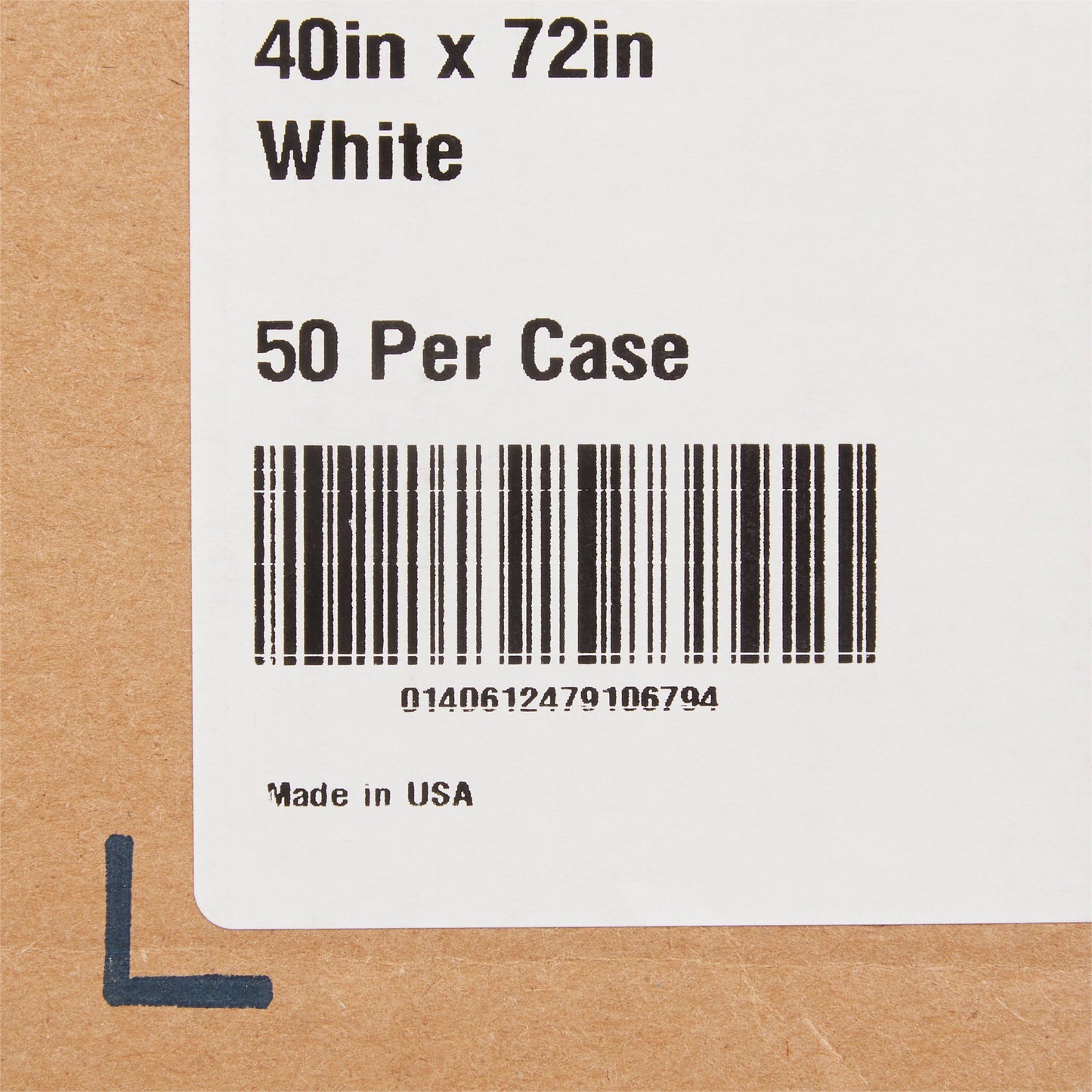 SHEET, DRAPE 3PLY WHT 40X72 (50/CS)