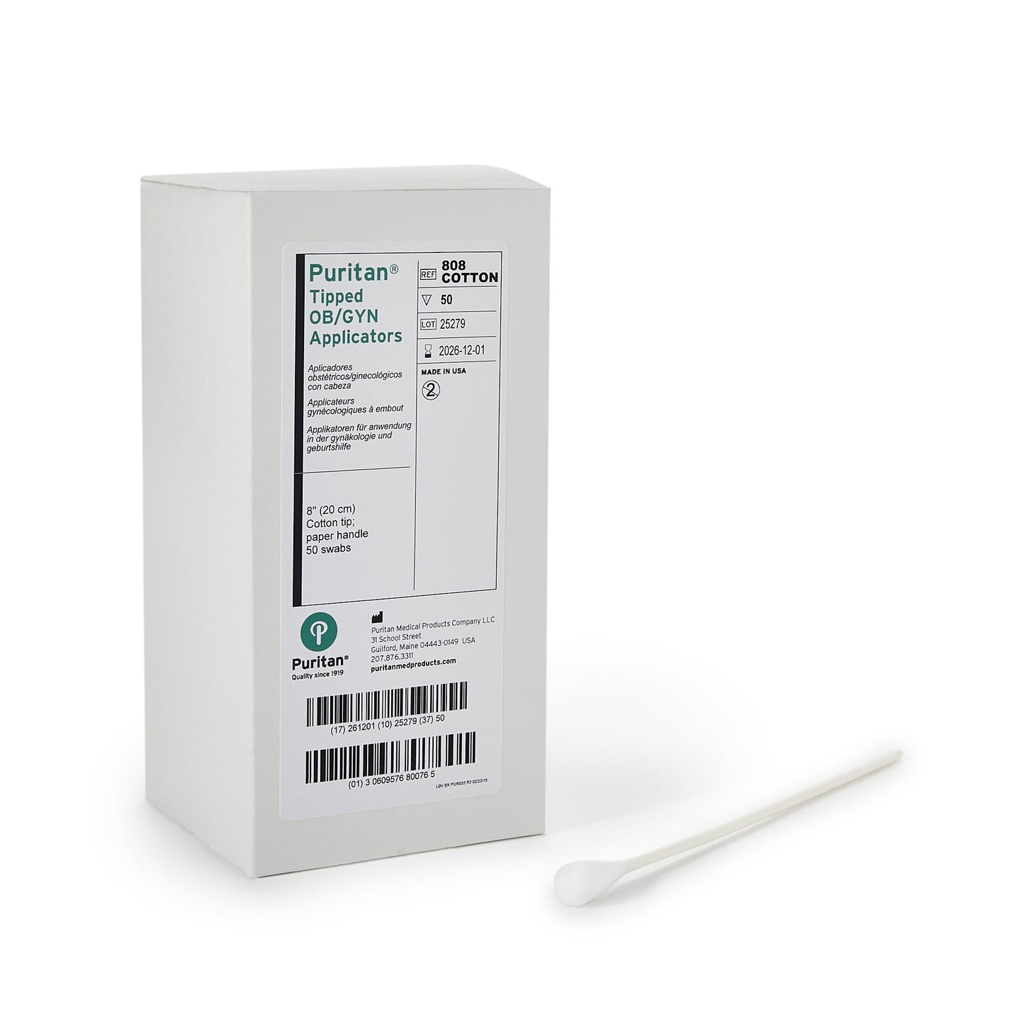 SWAB, OB/GYN CTNTP N/S 8" (50/BX)