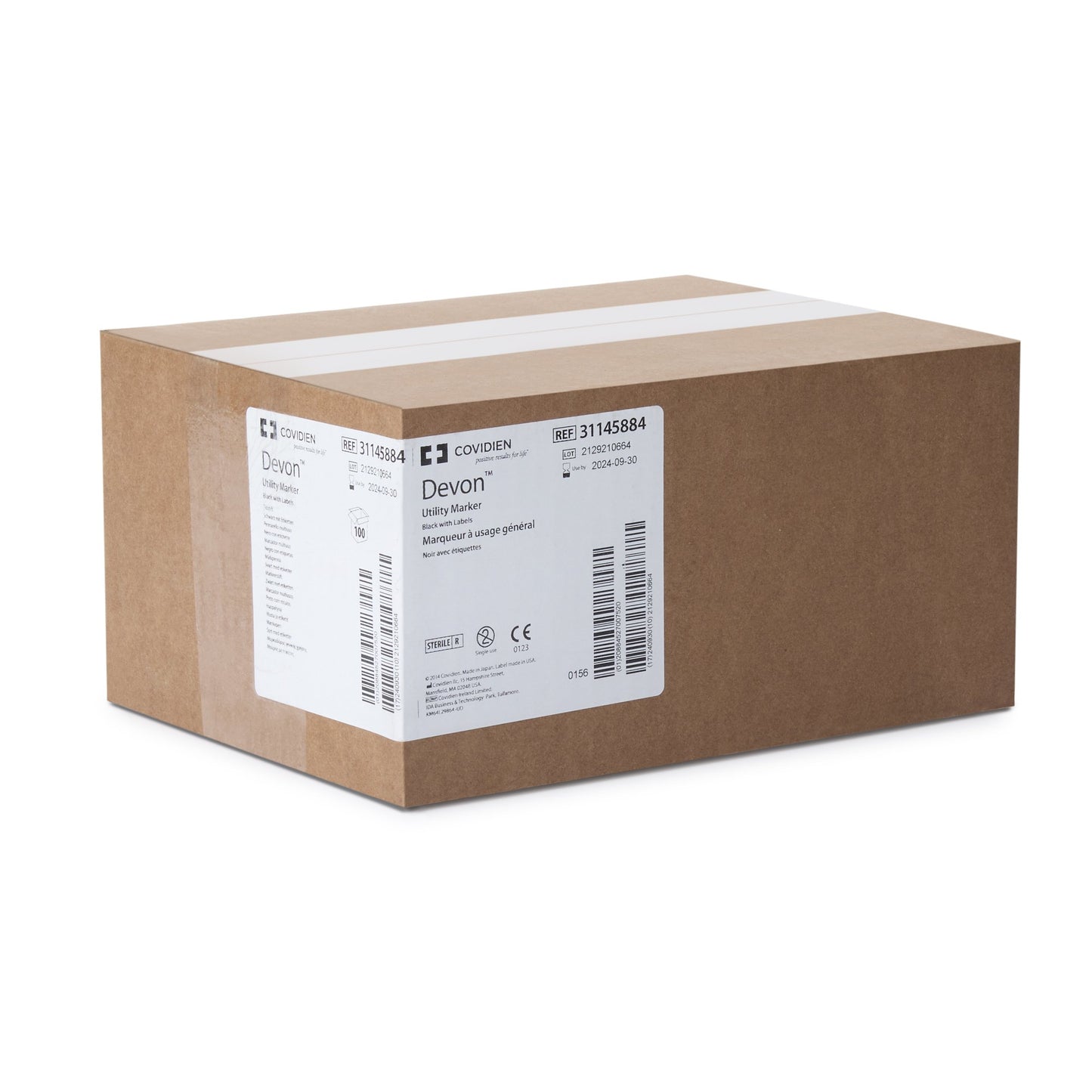 Devon™ Medical Utility Marker w/ Labels, Fine Tip, Permanent Black Ink, Sterile