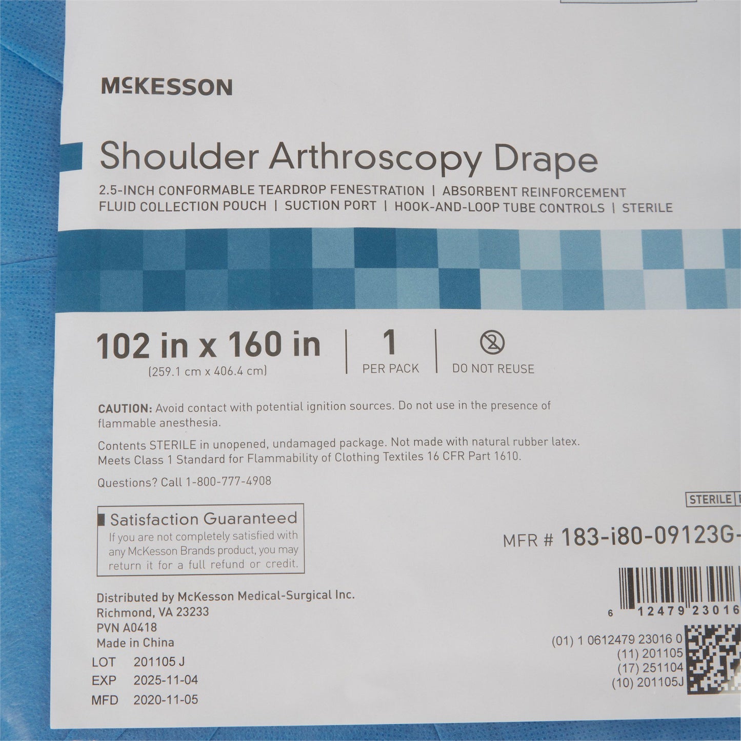 DRAPE, SURGICAL ORTHO SHLDR ARTHRO W/ABS 102"X160" (10/CS)