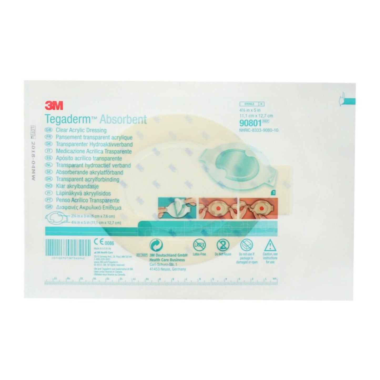 Absorbent Acrylic Transparent Film Dressing 3M™ Tegaderm™ Absorbent 4-3/8 X 5 Inch Frame Style Delivery Oval Sterile