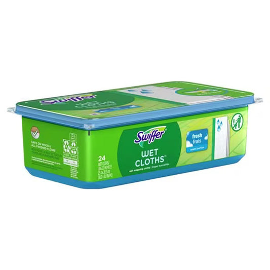 CLOTH, SWIFFER WET FRESH SCENTREFILL WHT 8X10" (12BX 6BX/CT