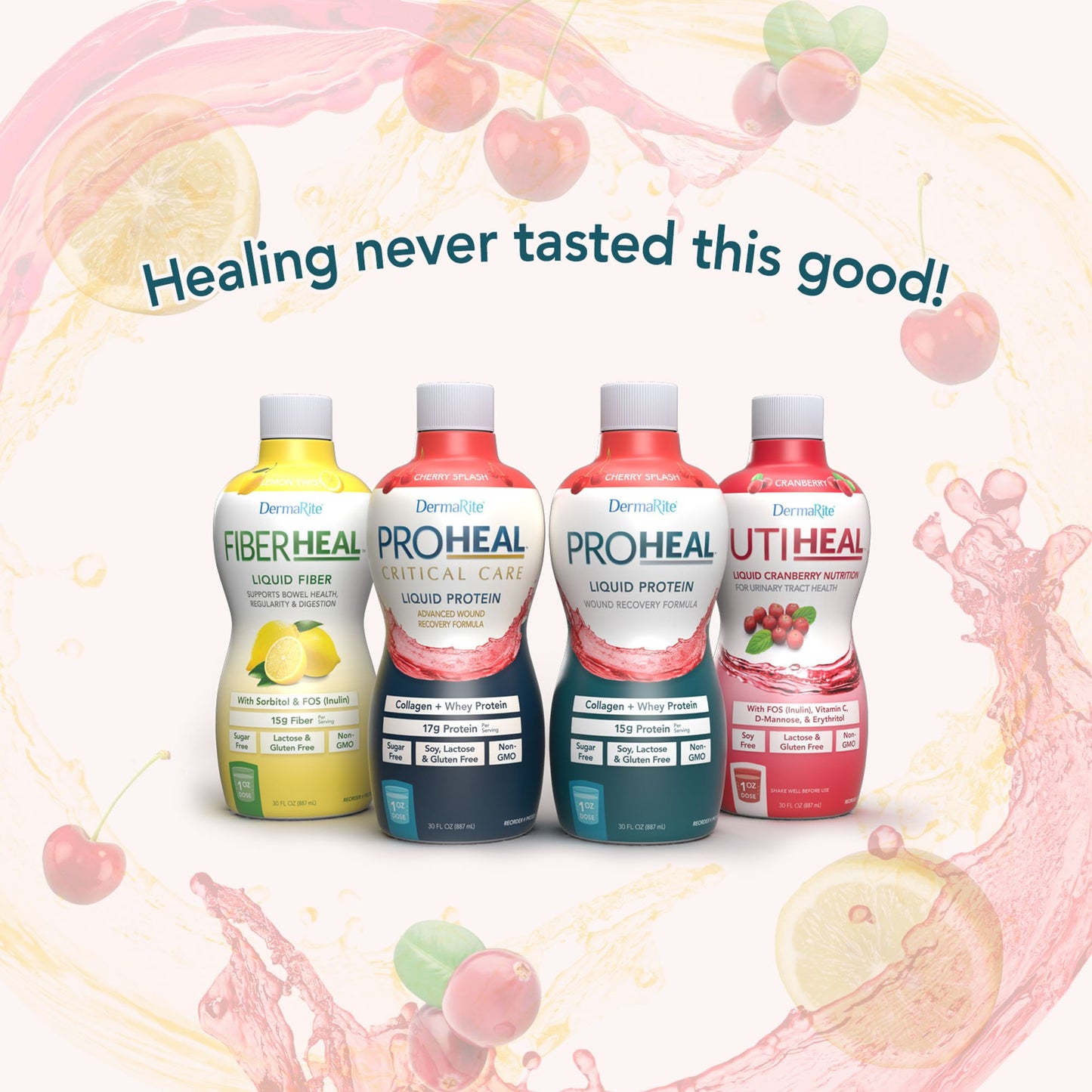 ProHeal™ Critical Care Cherry Splash Liquid Protein Wound Recovery Formula