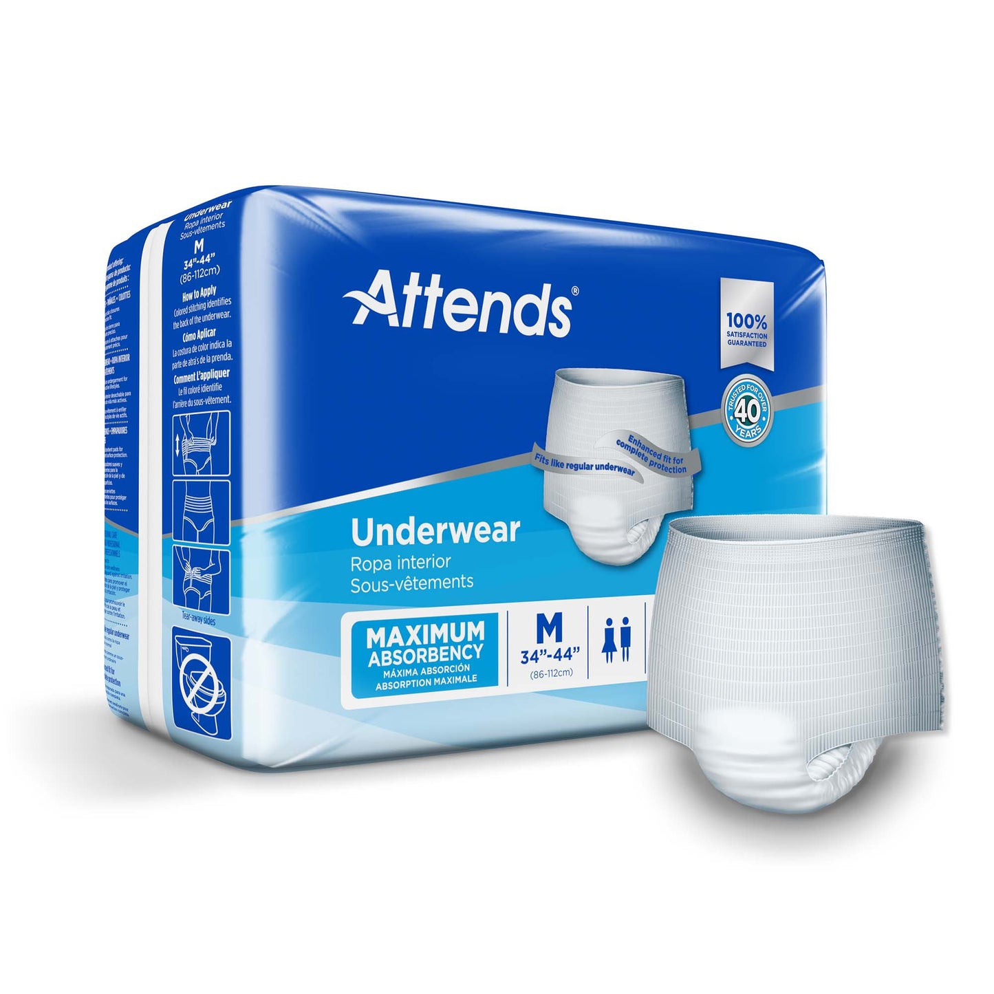 UNDERWEAR, ATTENDS MAX ABSRB MED (20BG 4BG/CS)