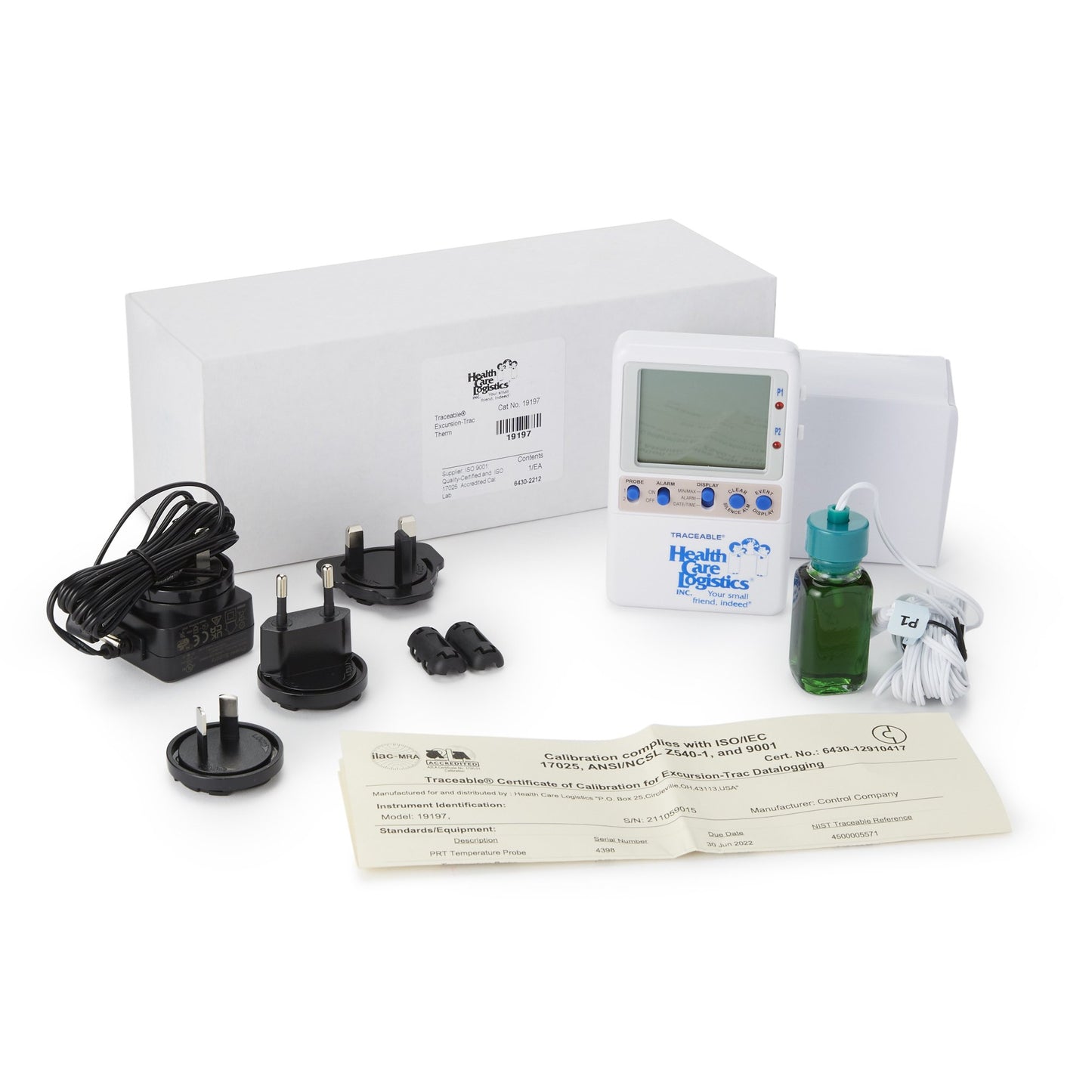 Excursion-Trac™ Datalogging Thermometer with Probe Bottle