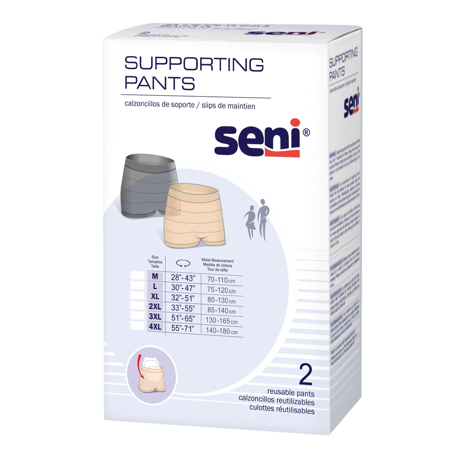 Seni® Pull On Boxer Style Knit Pant, Large, Unisex