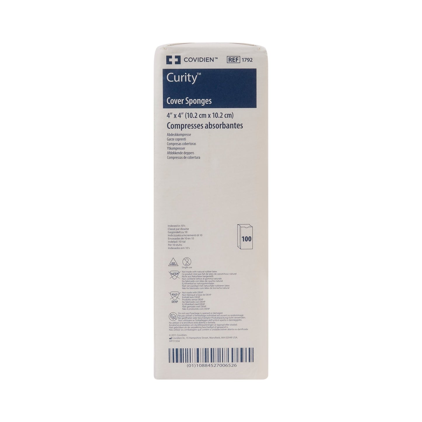 SPONGE, CVR N/STR 4"X4" (100/BG)