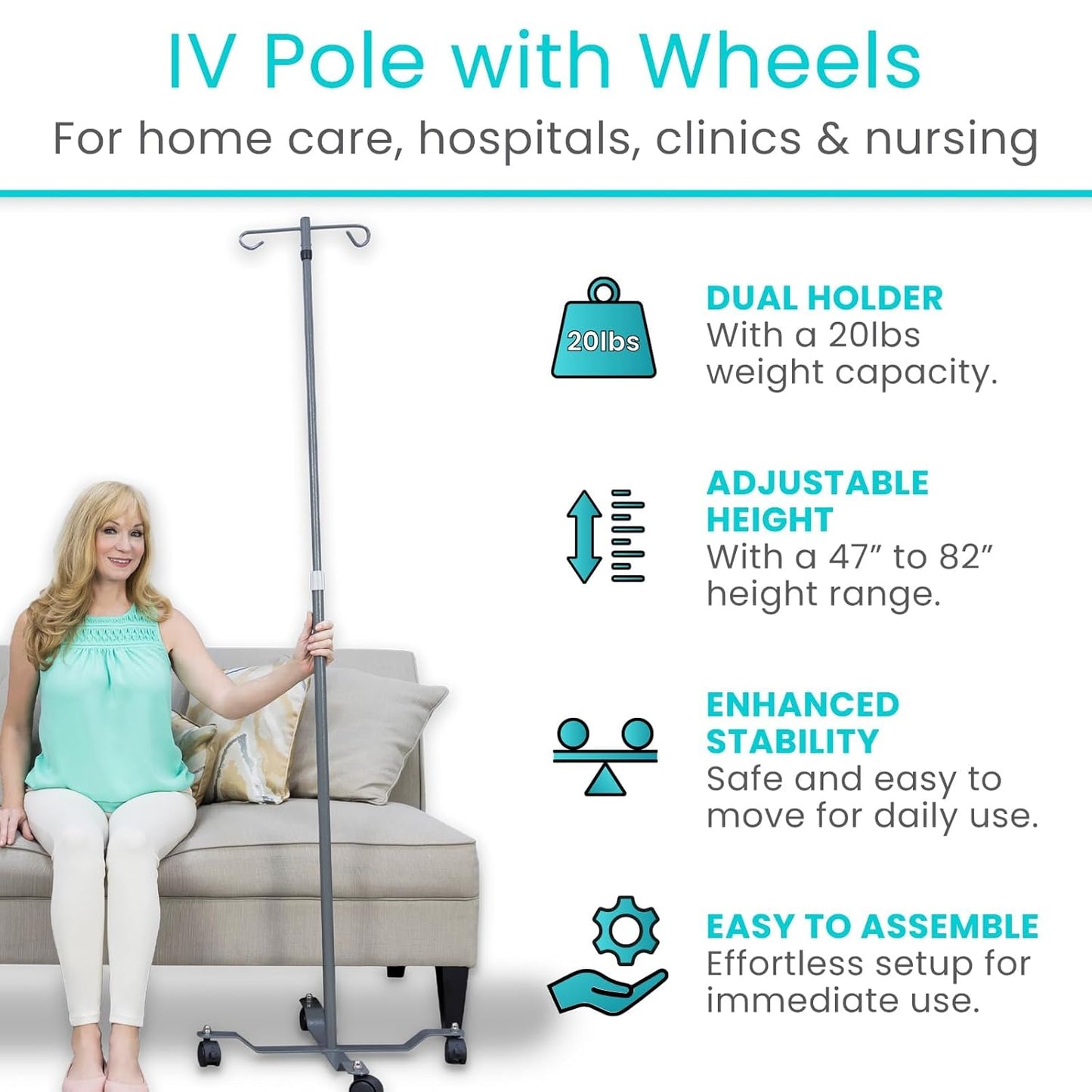 IV Pole (Bulk 4 Pack)