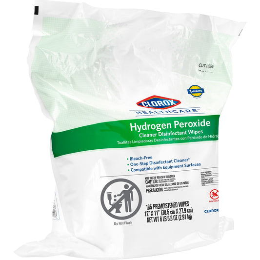 Clorox Healthcare® Hydrogen Peroxide Cleaner Disinfectant Wipes, Refill Pouch