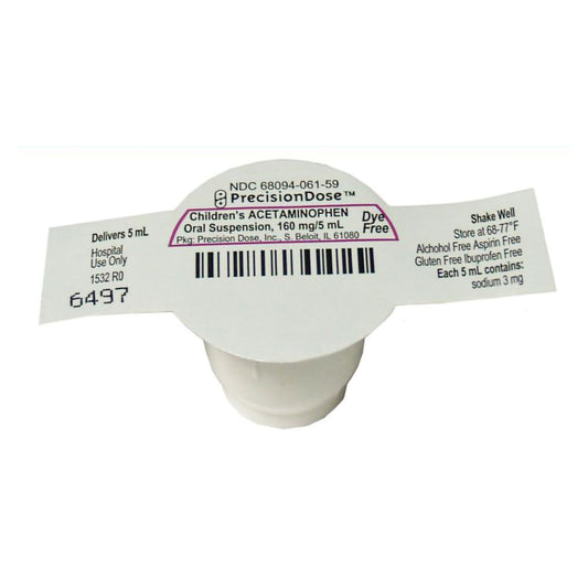 ACETAMINOPHEN, ORAL SUSPN DYE FREE CHLD 160MG/5ML UD (30/CS)