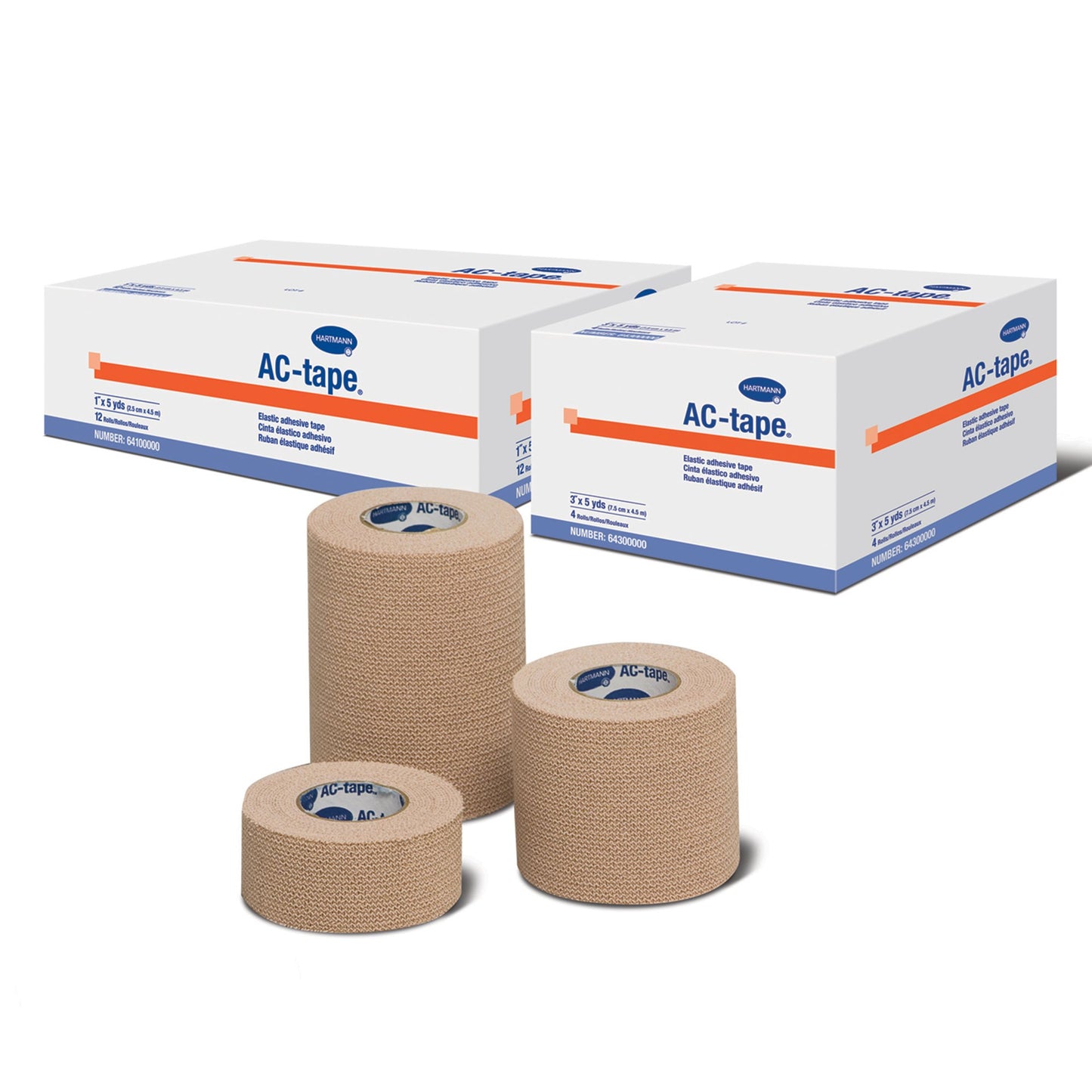 AC-tape® Cotton Elastic Tape, 3 Inch x 5 Yard, Tan