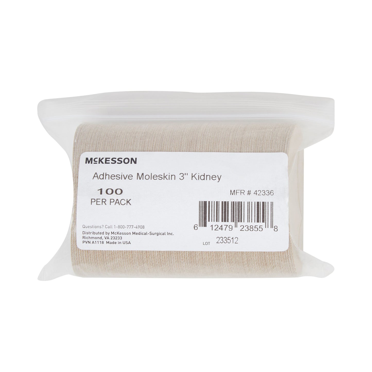 ADH MOLESKIN 3" KIDNEY (100/PK10PK/CS)