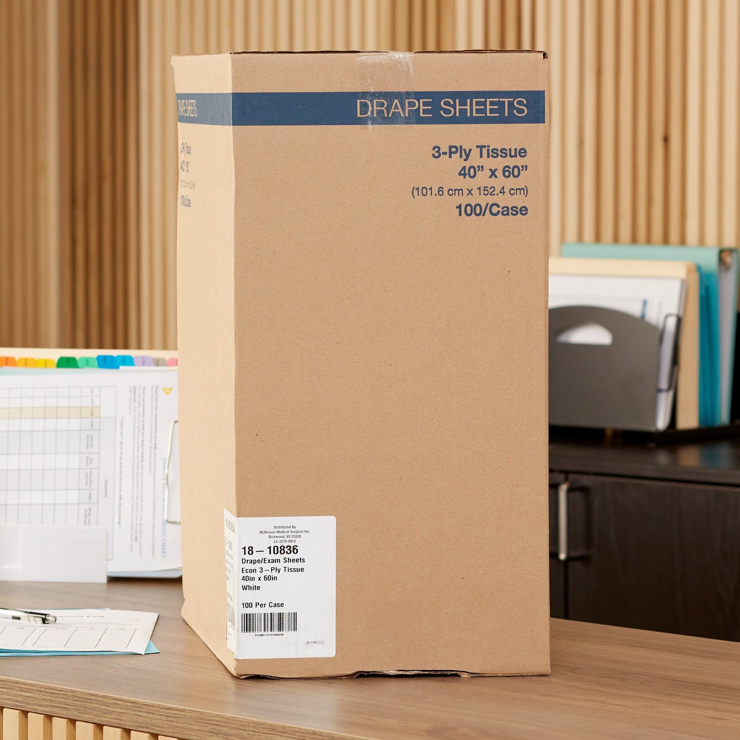 SHEET, DRAPE 3PLY ECON WHT 40X60 (100/CS)