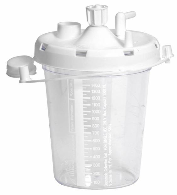 Allied® Suction Canister for use with OptiVac® aspirators, 1500 mL