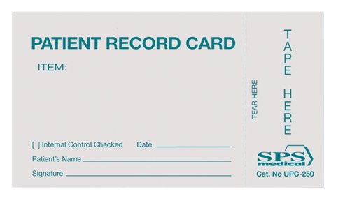 SPS Medical Sterilization Record Card