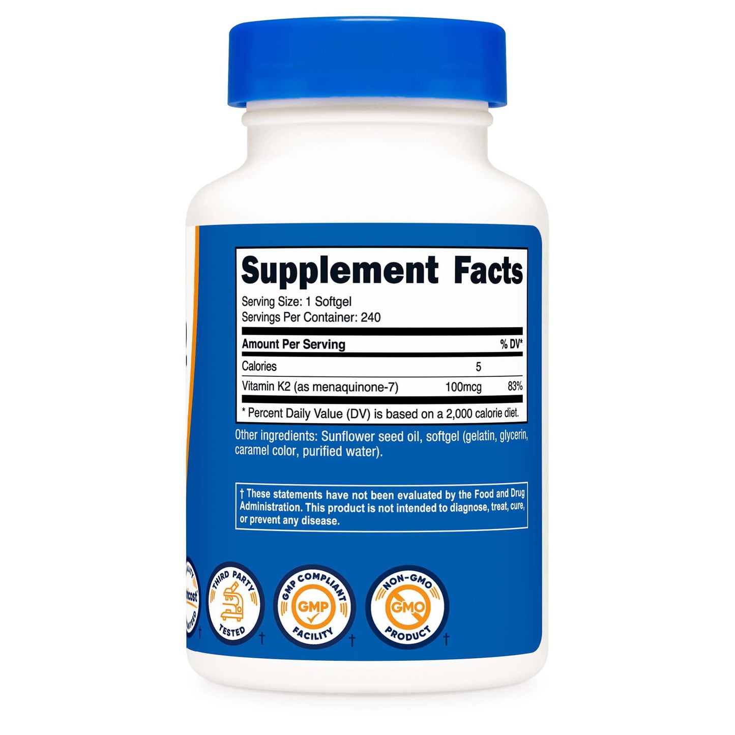 VITAMIN, SGEL K2 MK-7 100MCG (240/BT 12BT/CS)