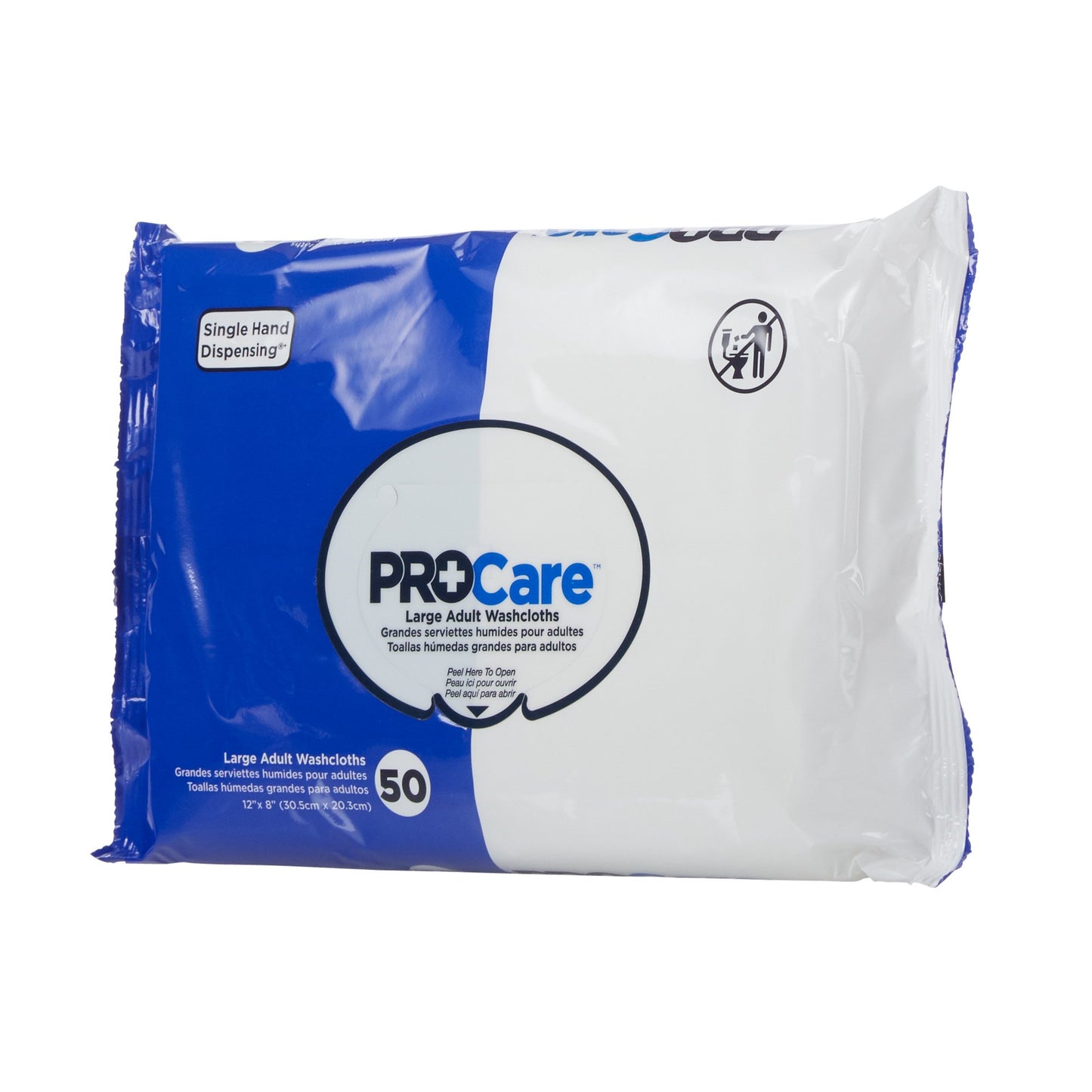 WASHCLOTH, WET PROCARE ADLT 12X8" (50/PK 12PK/CS)