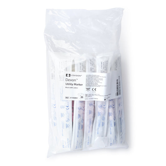 Devon™ Medical Utility Marker w/ Labels, Fine Tip, Permanent Black Ink, Sterile