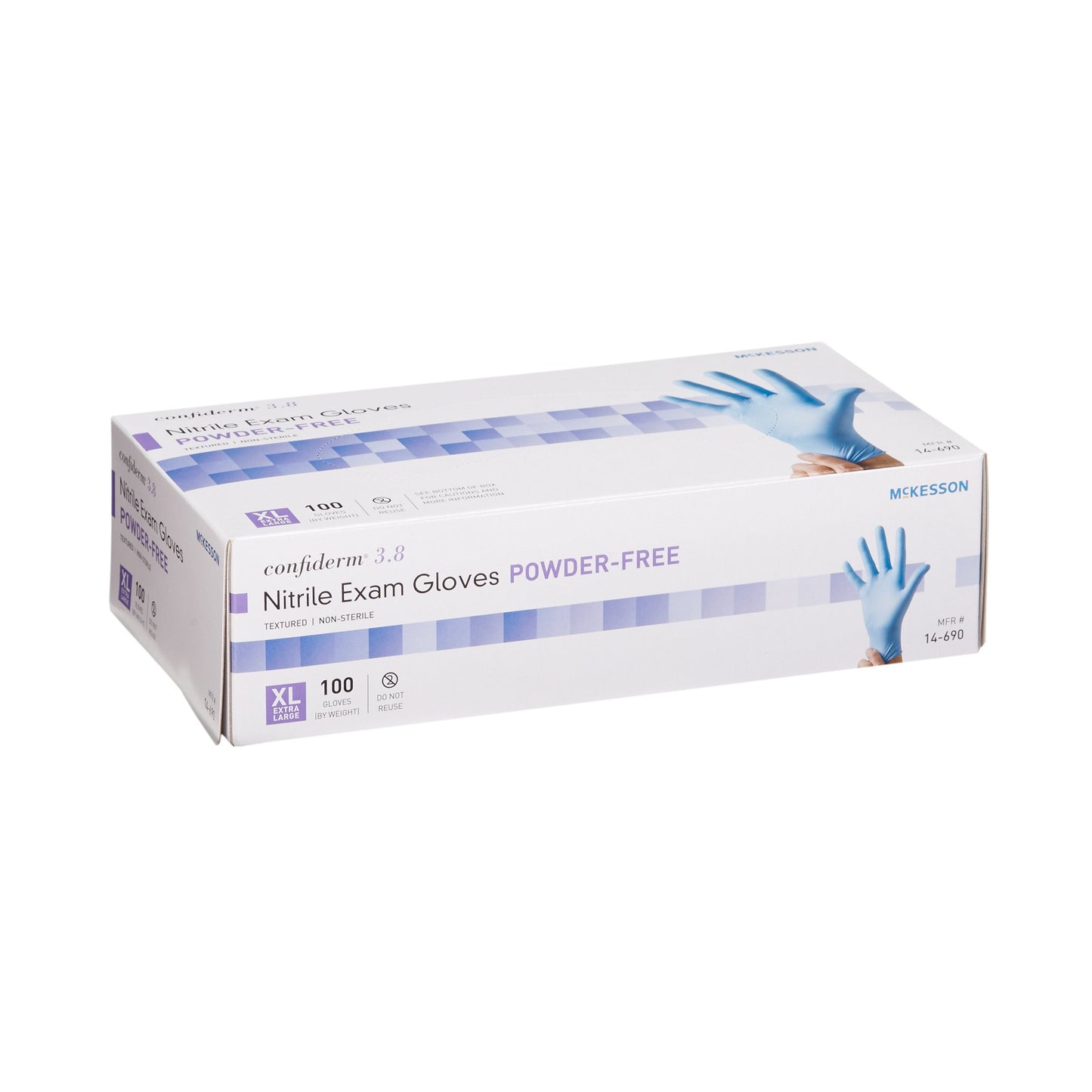 McKesson Confiderm® 3.8 Nitrile Exam Glove, Extra Large, Blue