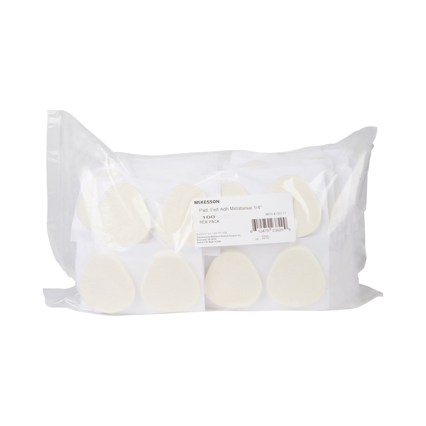 PEDI-PAD, FELT ADH WHT #106-LG"1/4" (100/PK 20PK/CS)