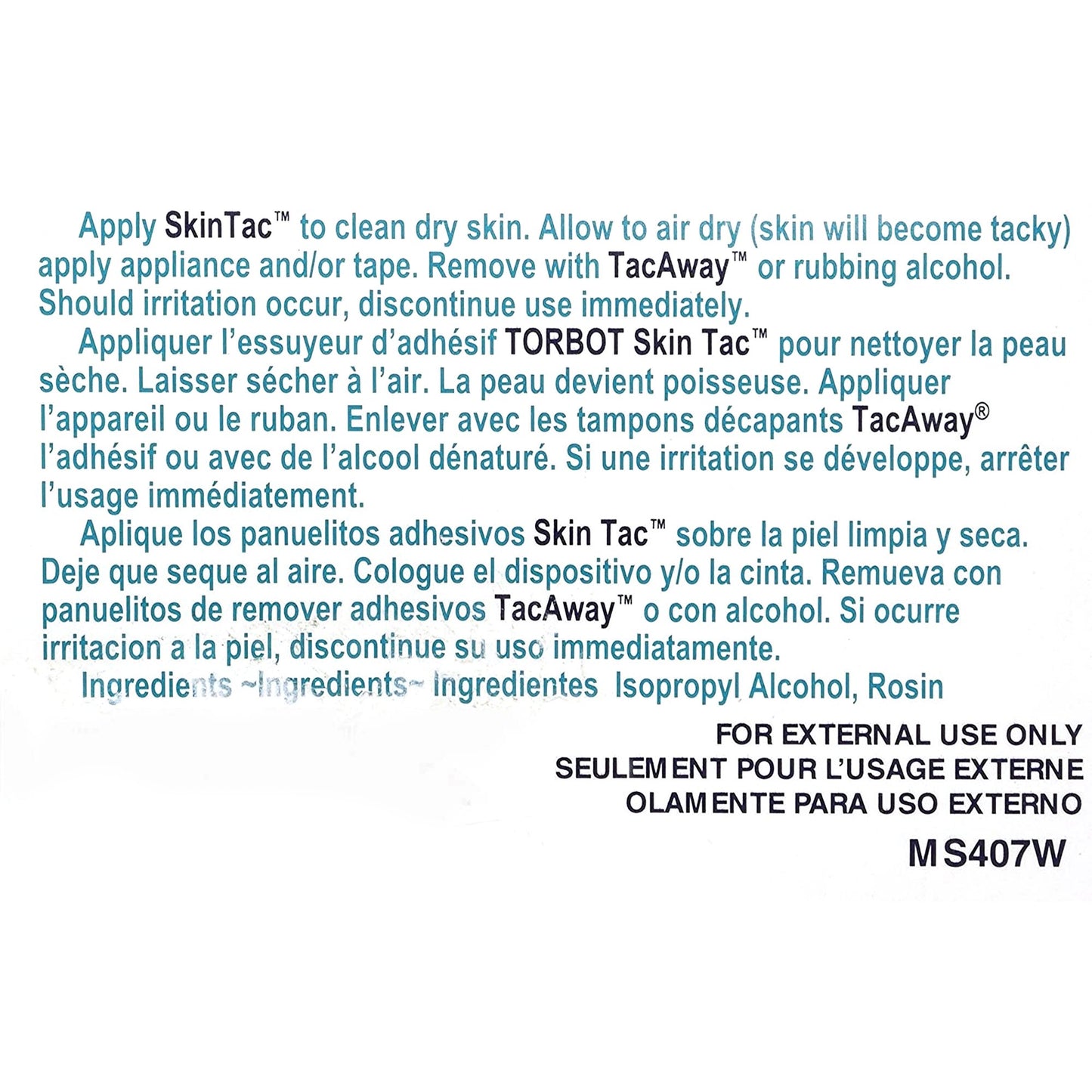 WIPE, SKIN TAC (50/BX)