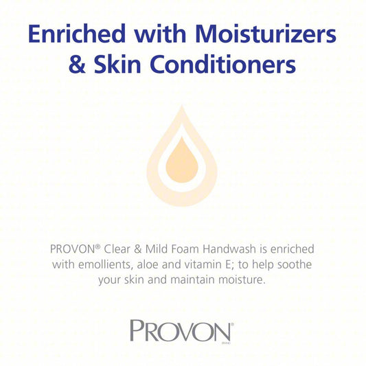 HANDWASH, FOAM PROVON CLR&MILD1250ML (3/CS)